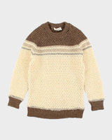 Vintage 80's Caldwell Handmade Wool Chunky Knit Jumper - L