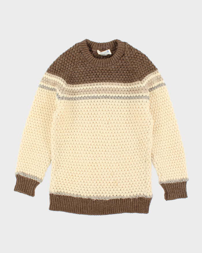Vintage 80's Caldwell Handmade Wool Chunky Knit Jumper - L