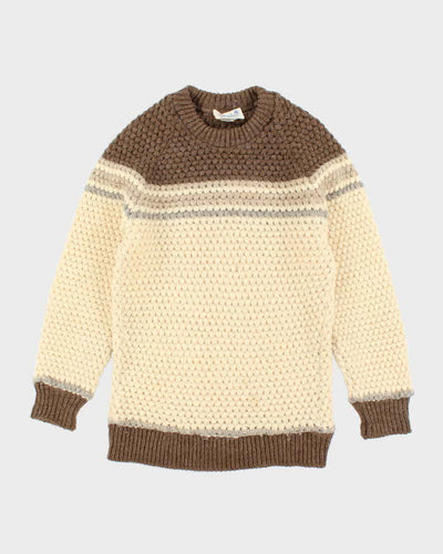 Vintage 80's Caldwell Handmade Wool Chunky Knit Jumper - L