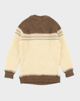Vintage 80's Caldwell Handmade Wool Chunky Knit Jumper - L
