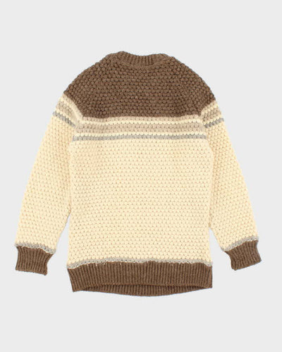Vintage 80's Caldwell Handmade Wool Chunky Knit Jumper - L