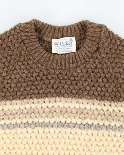 Vintage 80's Caldwell Handmade Wool Chunky Knit Jumper - L