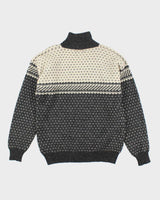 Vintage 90's Cliff Shetland Wool Chunky Quarter Zip Jumper - L