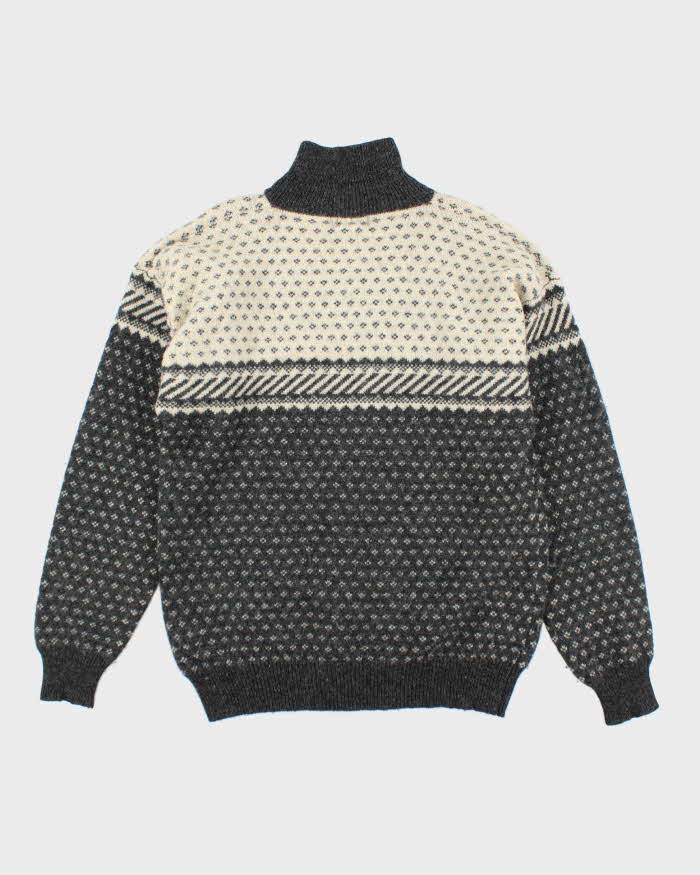 Vintage 90's Cliff Shetland Wool Chunky Quarter Zip Jumper - L