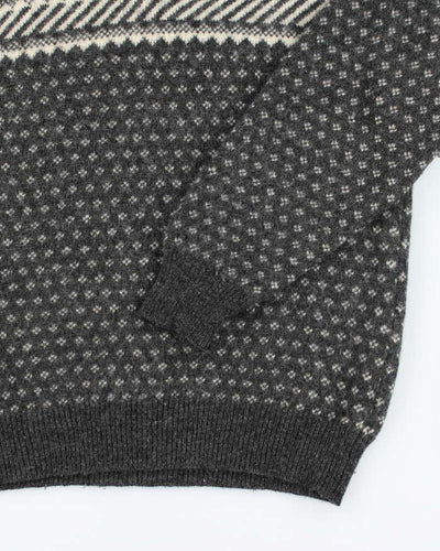 Vintage 90's Cliff Shetland Wool Chunky Quarter Zip Jumper - L