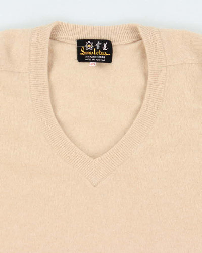 Vintage Snowlotus Cashmere V-Neck Jumper - M