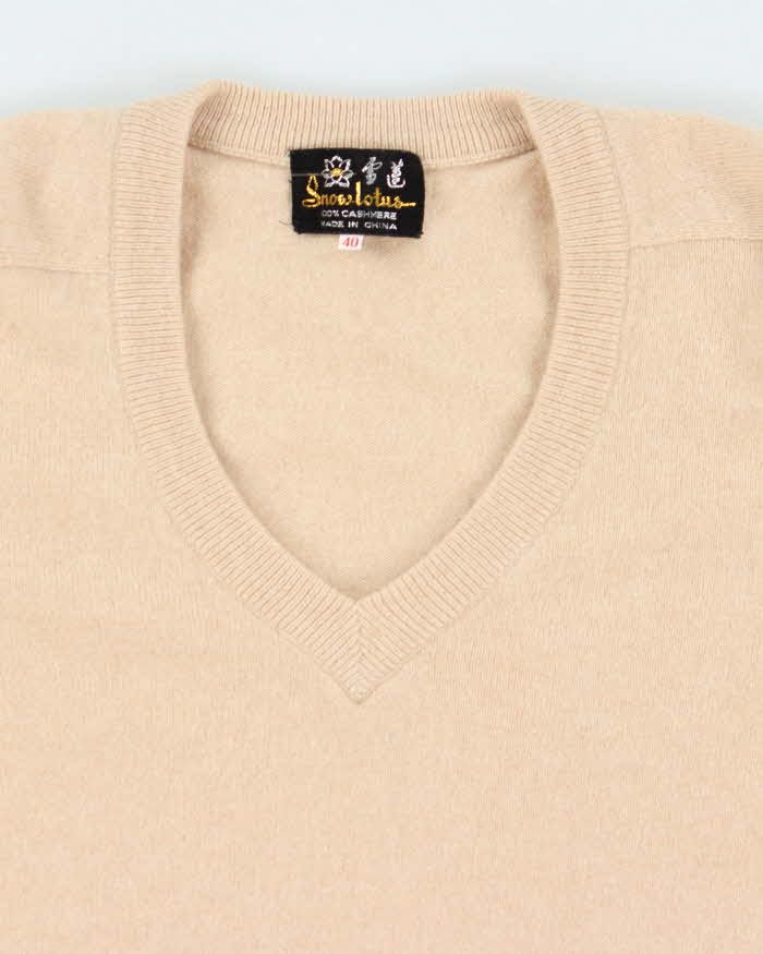 Vintage Snowlotus Cashmere V-Neck Jumper - M