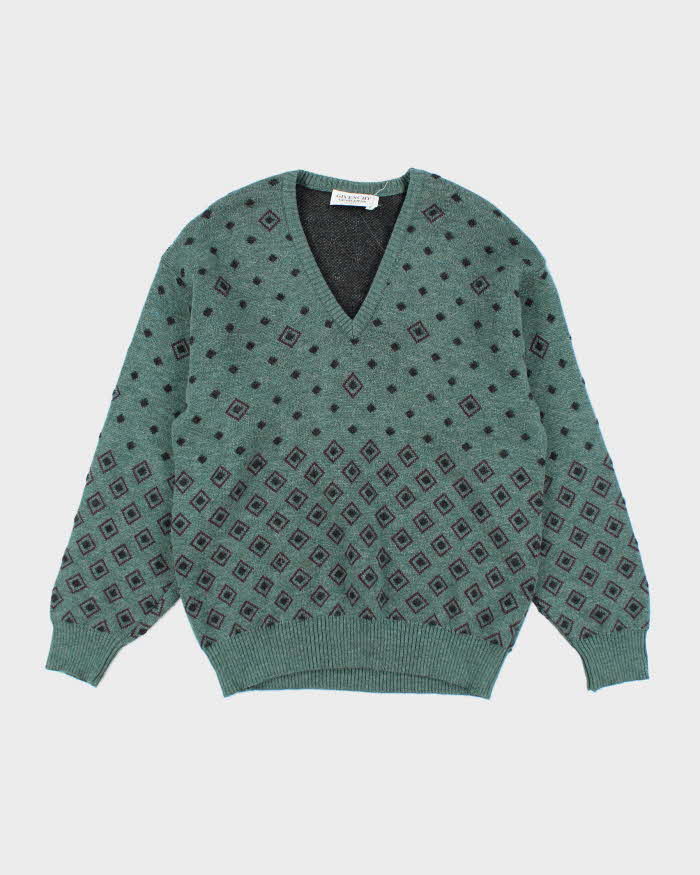 Vintage 80's Givenchy Gentleman Paris Wool V-Neck Knit Jumper - S