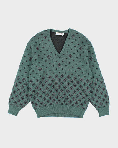 Vintage 80's Givenchy Gentleman Paris Wool V-Neck Knit Jumper - S