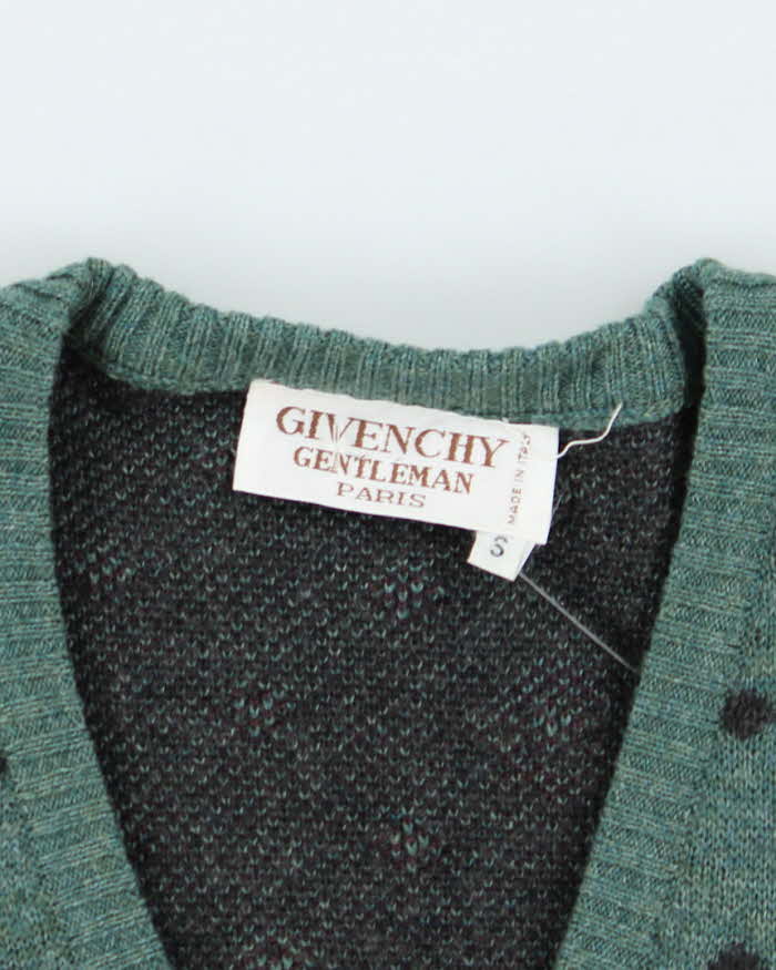 Vintage 80's Givenchy Gentleman Paris Wool V-Neck Knit Jumper - S