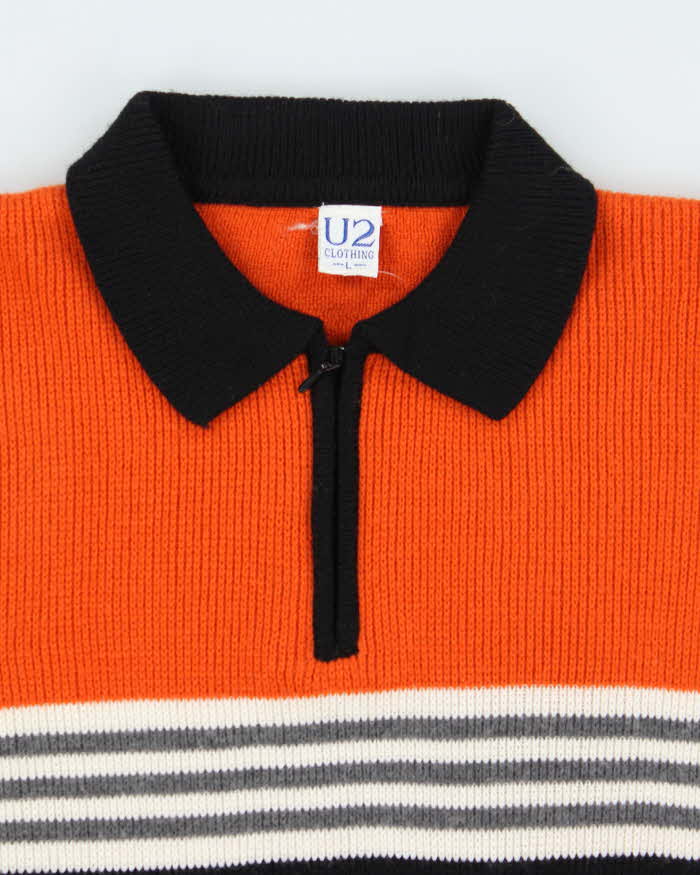 Vintage U2 Clothing Wool Blend Quarter Zip Jumper - L