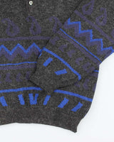 Vintage 90's Allegrio Quarter Button Up Wool Blend Knit Jumper - S