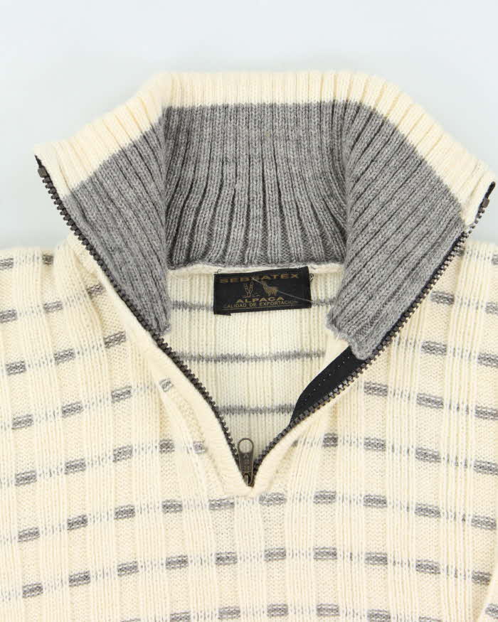 Vintage Sebsatex Alpaca Quarter Zip Jumper - M