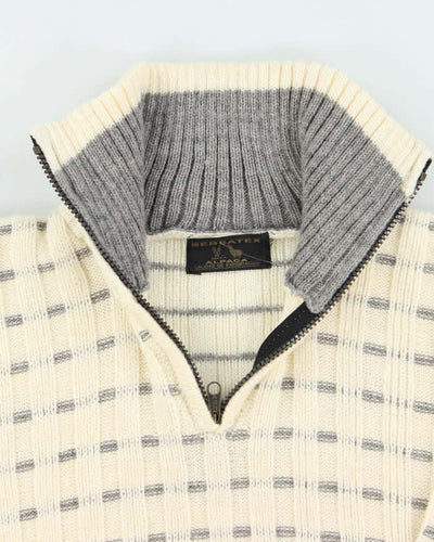 Vintage Sebsatex Alpaca Quarter Zip Jumper - M