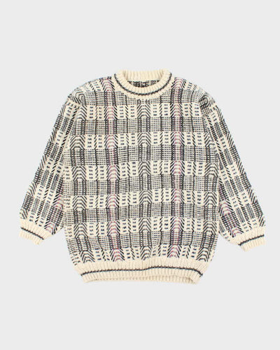 Vintage Handmade Chunky Knit Wool Jumper - L