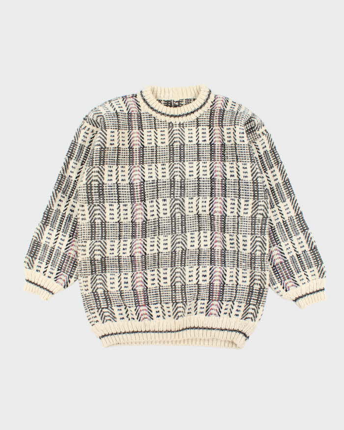 Vintage Handmade Chunky Knit Wool Jumper - L