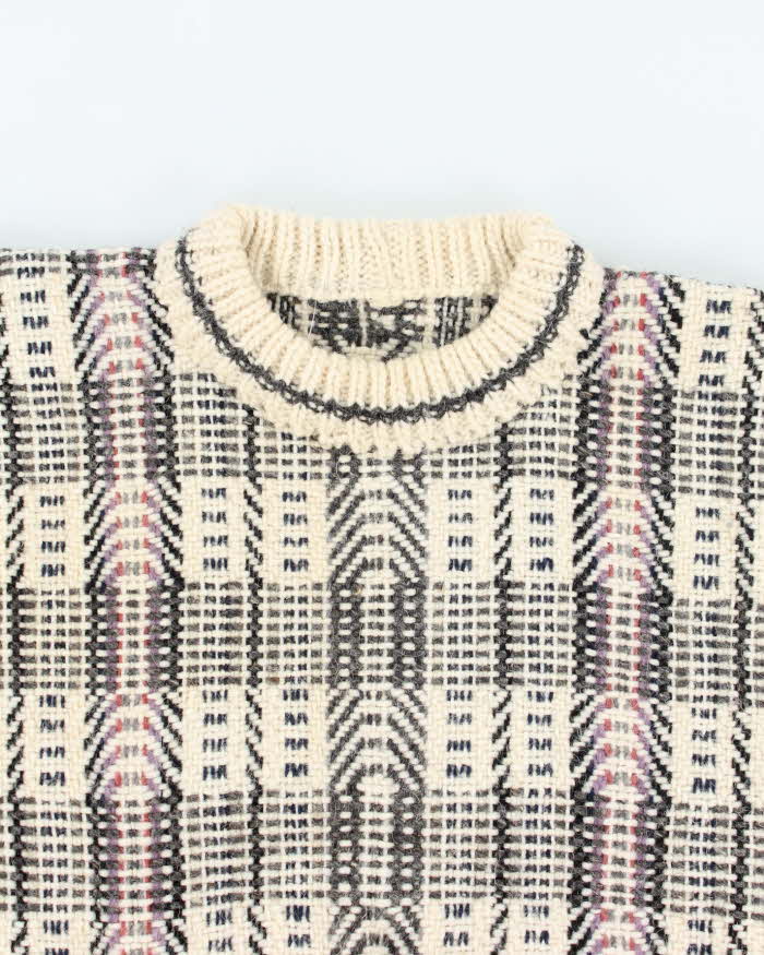 Vintage Handmade Chunky Knit Wool Jumper - L