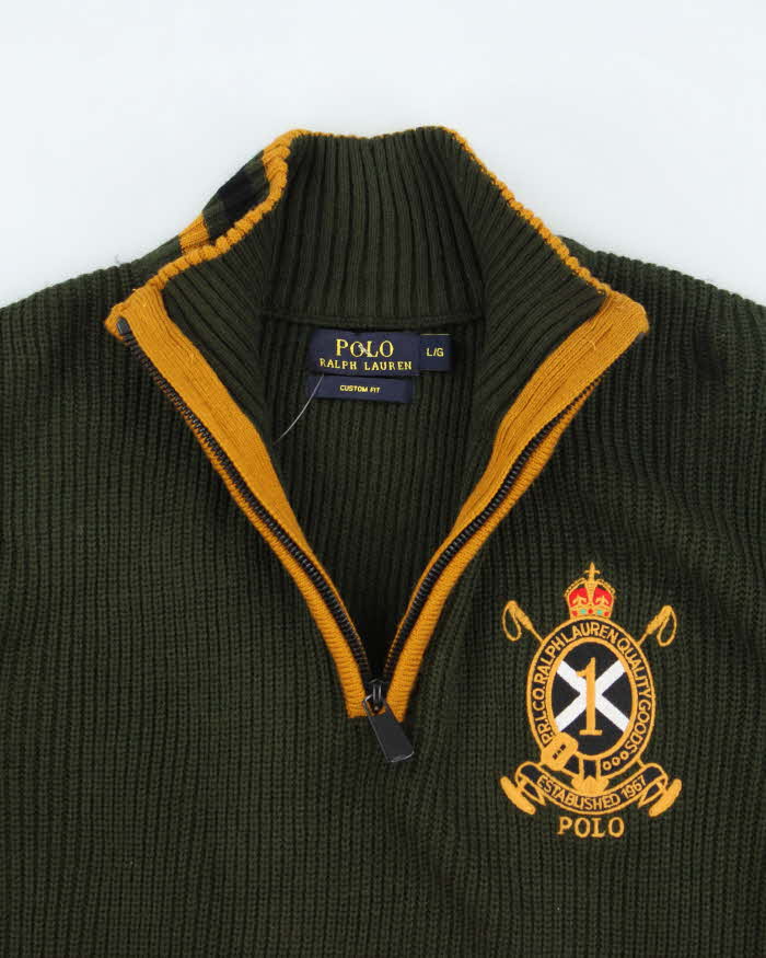 Vintage 2000's Ralph Lauren 1/4 Zip Chunky Knit - L