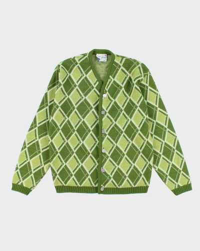 Vintage 80's Caldwell Wool Chunky Button Up Knit Cardigan - L