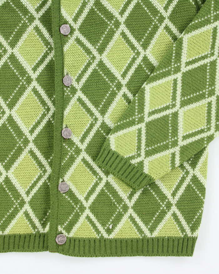 Vintage 80's Caldwell Wool Chunky Button Up Knit Cardigan - L