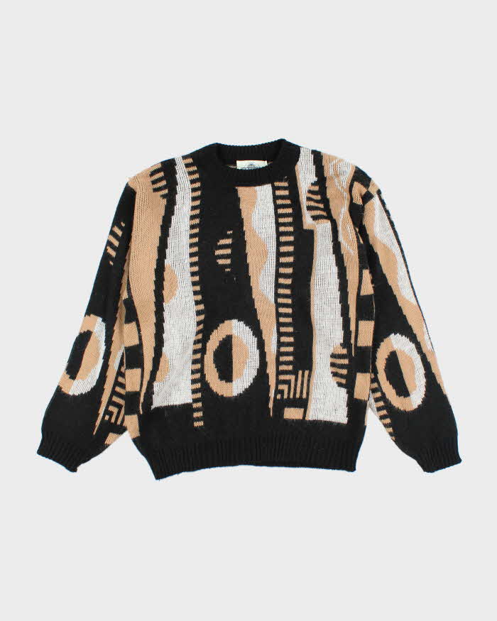 Vintage 90's J.J. Blu Patterned Wool Blend Knit Jumper - L