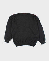 Vintage 80's Grandius Patterned Merino Wool Blend Knit Jumper - L