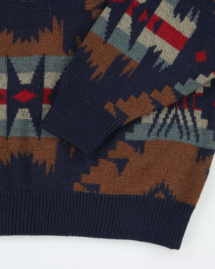 Vintage 90's Pendleton Heavyweight Wool Patterned Chunky Knit Jumper - XL