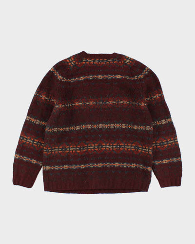 Vintage 2000's Eddie Bauer Patterned Wool Chunky Knit Jumper - XL