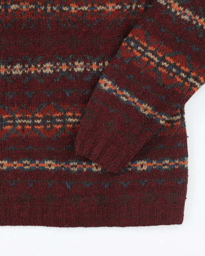 Vintage 2000's Eddie Bauer Patterned Wool Chunky Knit Jumper - XL