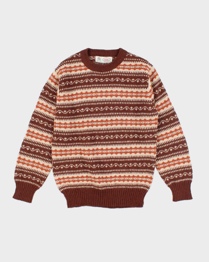 Vintage 90's ADAX Wool Patterned Knit Jumper - M