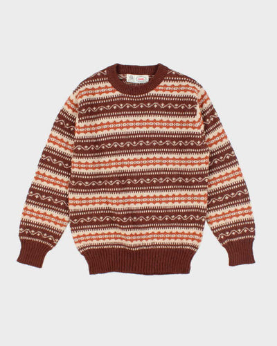Vintage 90's ADAX Wool Patterned Knit Jumper - M