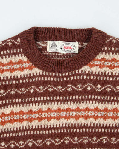 Vintage 90's ADAX Wool Patterned Knit Jumper - M