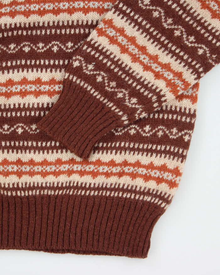 Vintage 90's ADAX Wool Patterned Knit Jumper - M