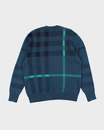 Vintage Burberry Brit Merino Wool Blend Patterned Knit Jumper - XL