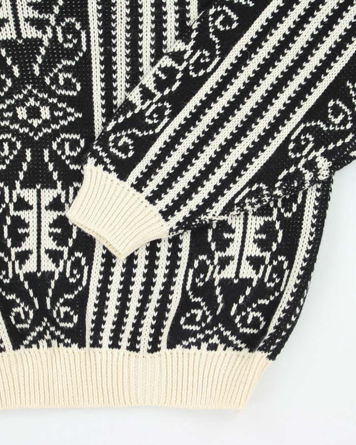 Vintage Santoni Patterned Chunky Wool Blend Knit Jumper - L
