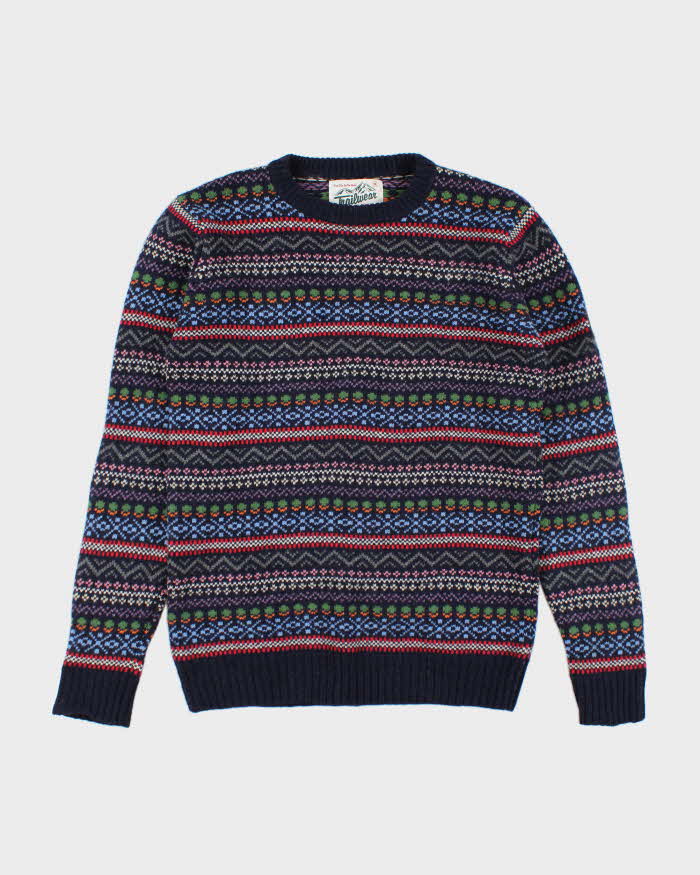 Vintage Penfield 100% Lambswool Patterned Chunky Knit Jumper - M