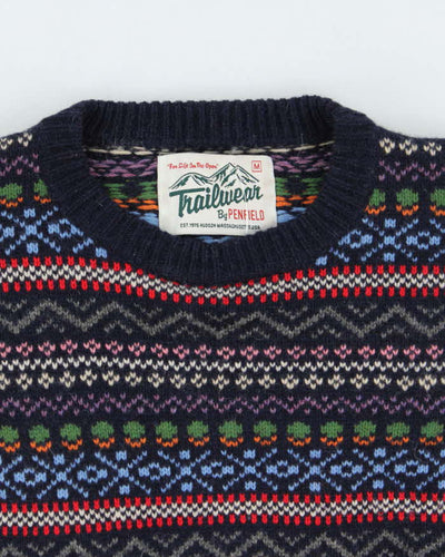 Vintage Penfield 100% Lambswool Patterned Chunky Knit Jumper - M