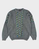 Vintage 90's Focus Patterned Chunky Knit Jumper - L
