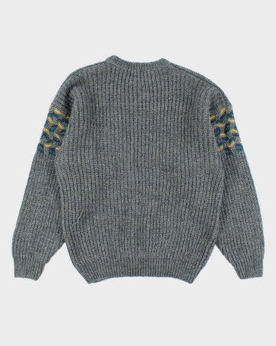 Vintage 90's Focus Patterned Chunky Knit Jumper - L