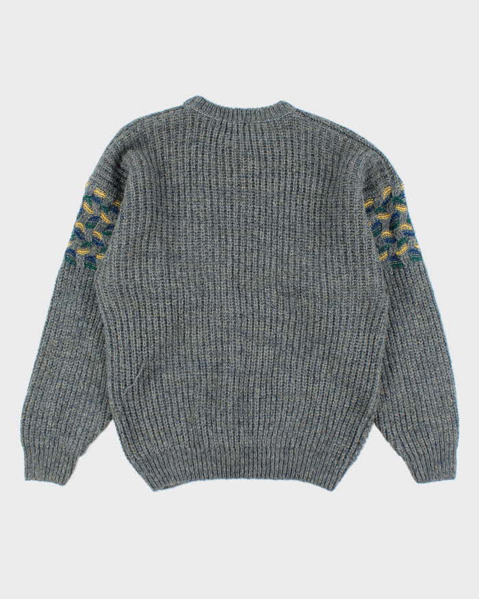 Vintage 90's Focus Patterned Chunky Knit Jumper - L