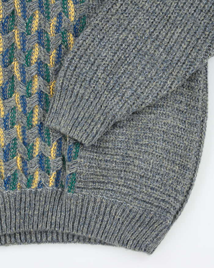 Vintage 90's Focus Patterned Chunky Knit Jumper - L