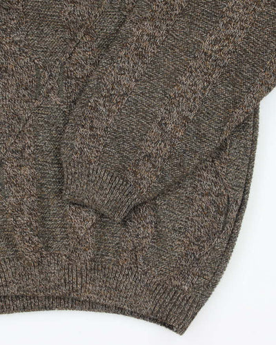 Vintage 90's Pierre Cardin Chunky Oversized 1/4 Button Knit Jumper - XL