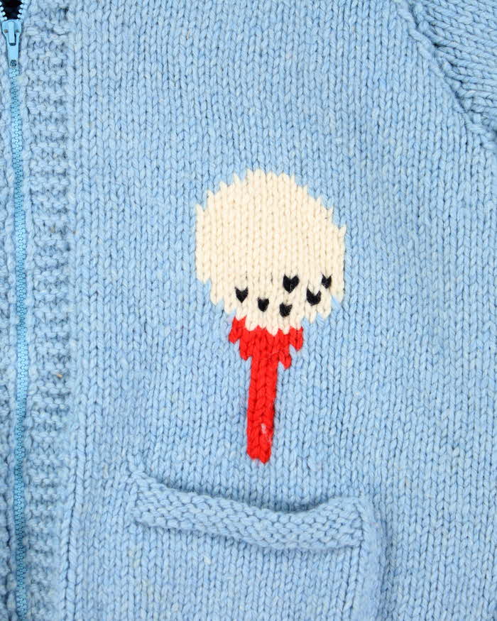 Vintage 80's Cowichan Heavyweight Golf Design Zip Up Cardigan - XL