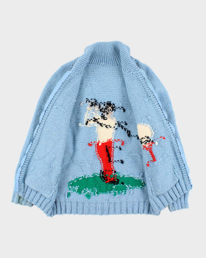 Vintage 80's Cowichan Heavyweight Golf Design Zip Up Cardigan - XL