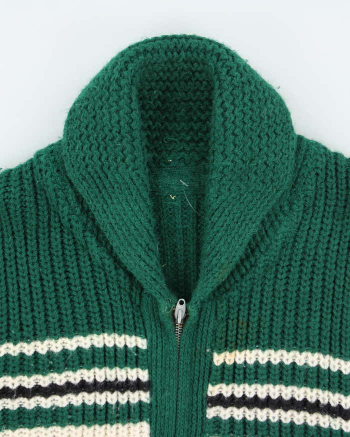 Vintage 80's Cowichan Heavyweight Duck Design Zip Up Cardigan - L