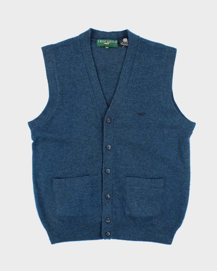 Vintage Crocodile Wool Button-Up Tank Knit - M