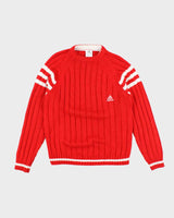 Adidas Red Knit Jumper - M