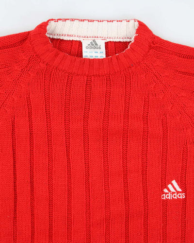 Adidas Red Knit Jumper - M
