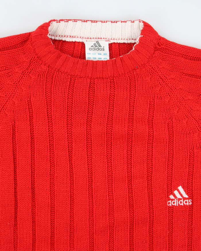 Adidas Red Knit Jumper - M