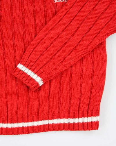 Adidas Red Knit Jumper - M